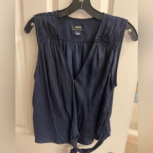 Anthropologie Maeve Deep Blue Sleeveless Blouse